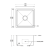 450x440mm stainless steel single bowl sink
