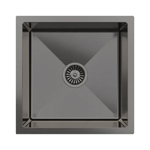 Brushed Gunmetal Square Single Bowl Sink 450x440x200mm
