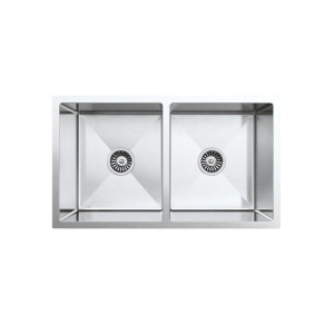 Brushed Silver Stainless Steel Double Bowls Sink 800x450x250mm