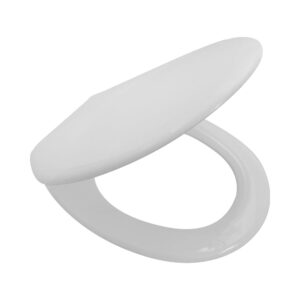 Elongated Plastic Oval Closed Front Toilet Seat in White