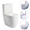 450mm Raised Height Back to Wall Toilet Suite Glazed Ceramic Soft Close Seat