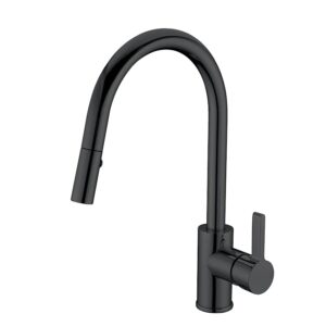 Goose Neck Pull-Down Kitchen mixer 360° Swivel Head Black
