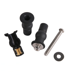 Toilet Seat Hinge Top Fixing Screw Black Rubber Nut (1 pair)