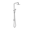 Round Shower Set Dual Shower Head with Diverter Chrome Finish