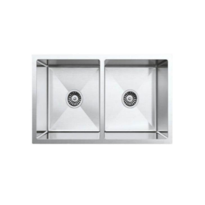 Brushed Silver Stainless Steel Double Bowls Sink 770x450x220mm